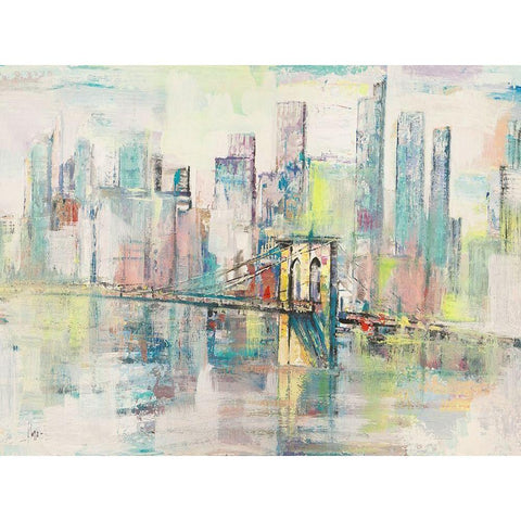 Mattino a Manhattan Black Modern Wood Framed Art Print with Double Matting by Florio, Luigi