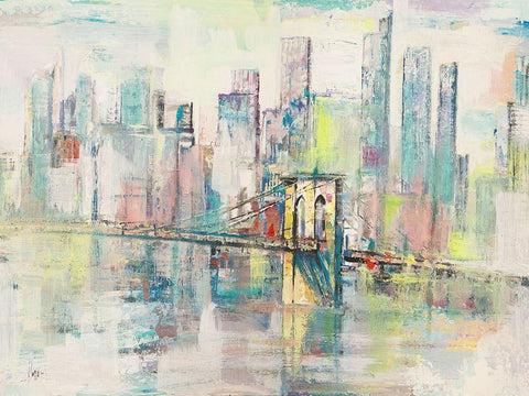 Mattino a Manhattan Black Ornate Wood Framed Art Print with Double Matting by Florio, Luigi