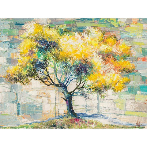 Albero del sole Black Modern Wood Framed Art Print with Double Matting by Florio, Luigi