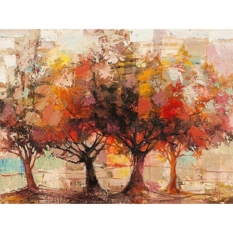 Foresta incantata Black Modern Wood Framed Art Print with Double Matting by Florio, Luigi