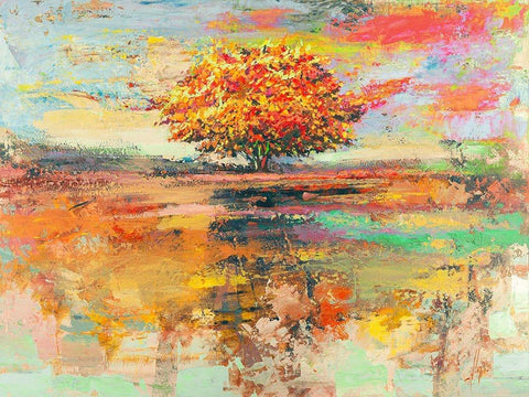 Albero destate Black Ornate Wood Framed Art Print with Double Matting by Florio, Luigi