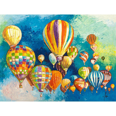 Sospesi nel cielo II Black Modern Wood Framed Art Print with Double Matting by Florio, Luigi