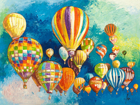 Sospesi nel cielo II White Modern Wood Framed Art Print with Double Matting by Florio, Luigi