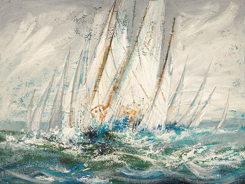 Dacqua e di vento Black Ornate Wood Framed Art Print with Double Matting by Florio, Luigi