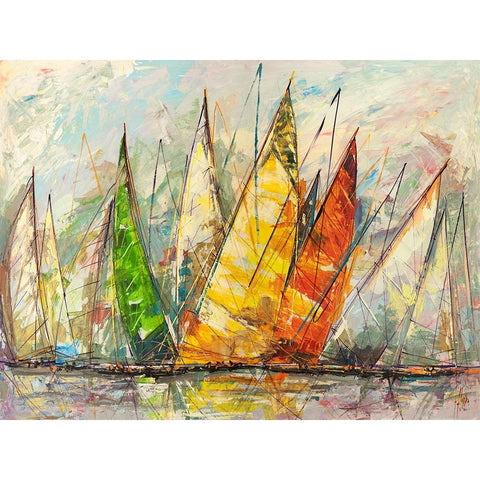Grande Regata White Modern Wood Framed Art Print by Florio, Luigi