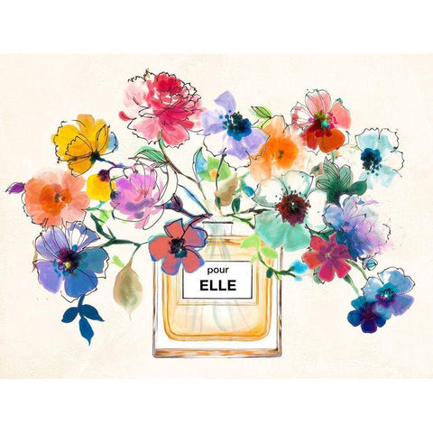 Perfume Bouquet Gold Ornate Wood Framed Art Print with Double Matting by Michelle, Clair