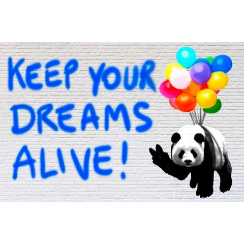 Keep your dreams alive! Black Modern Wood Framed Art Print with Double Matting by Masterfunk collective