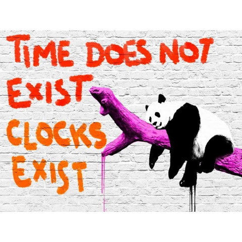 Time does not exist Black Modern Wood Framed Art Print by Masterfunk collective