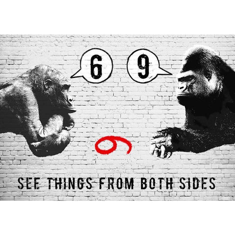 See things from both sides Gold Ornate Wood Framed Art Print with Double Matting by Masterfunk Collective