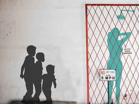 Peeping In Black Ornate Wood Framed Art Print with Double Matting by Masterfunk Collective