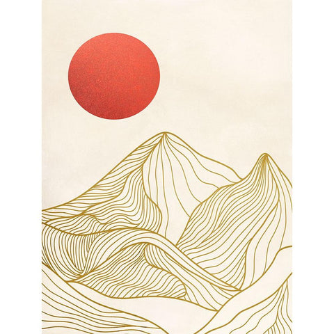 Sunset on the Mountains I Gold Ornate Wood Framed Art Print with Double Matting by Miko, Sayaka