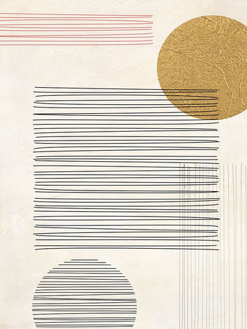 Lines and Shapes I Black Ornate Wood Framed Art Print with Double Matting by Miko, Sayaka