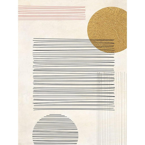 Lines and Shapes I White Modern Wood Framed Art Print by Miko, Sayaka