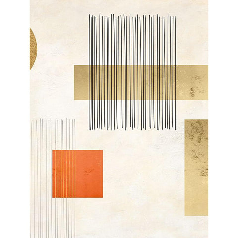 Lines and Shapes II Gold Ornate Wood Framed Art Print with Double Matting by Miko, Sayaka