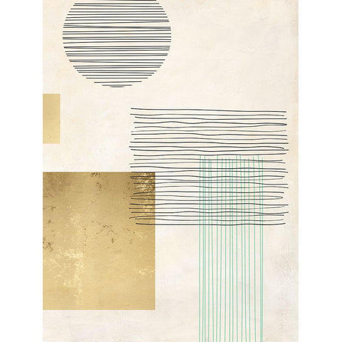 Lines and Shapes III Black Modern Wood Framed Art Print by Miko, Sayaka