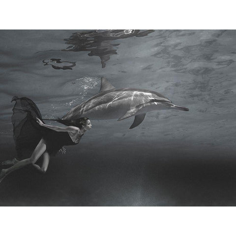 Oceane Gold Ornate Wood Framed Art Print with Double Matting by Moreau, Marc