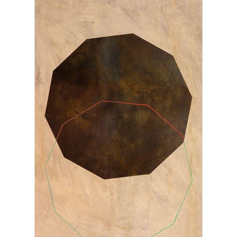 Poliedra II Black Modern Wood Framed Art Print with Double Matting by Novello, Patrizia