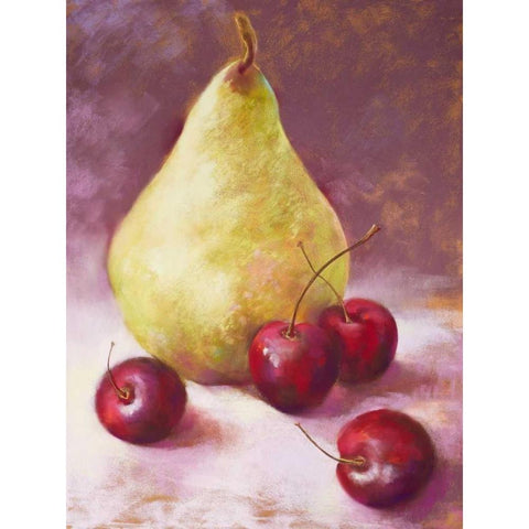 Perfect Pear White Modern Wood Framed Art Print by Whatmore, Nel