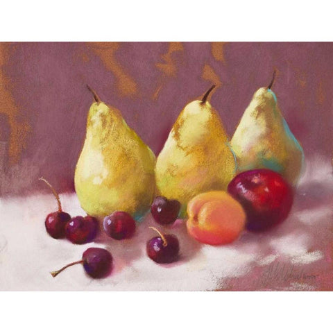 Lovely Pears White Modern Wood Framed Art Print by Whatmore, Nel