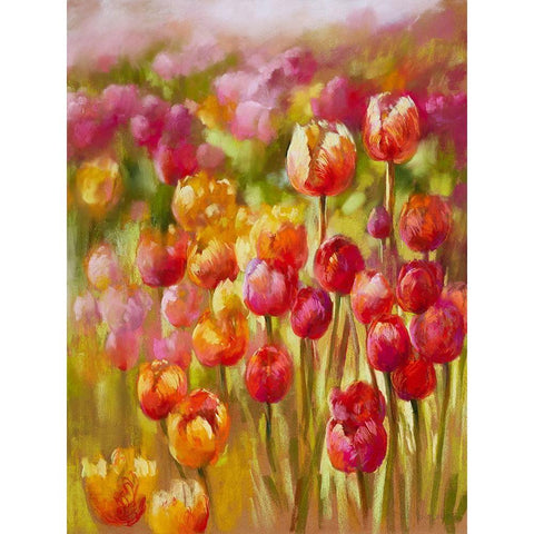Tulip Sea Black Modern Wood Framed Art Print with Double Matting by Whatmore, Nel