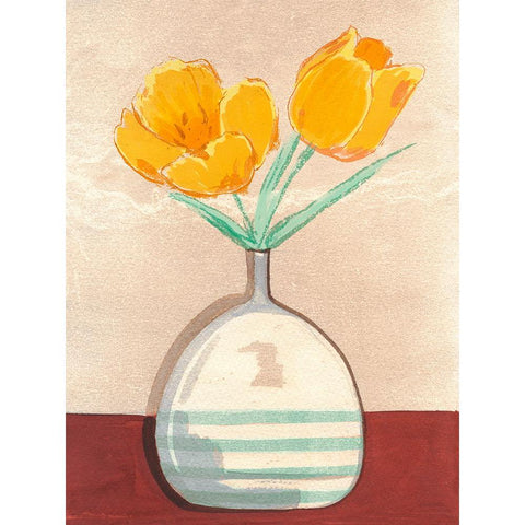Vase with Tulips I Black Modern Wood Framed Art Print by Dupree, Pat