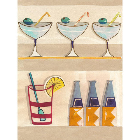 Happy Hour Black Modern Wood Framed Art Print by Dupree, Pat