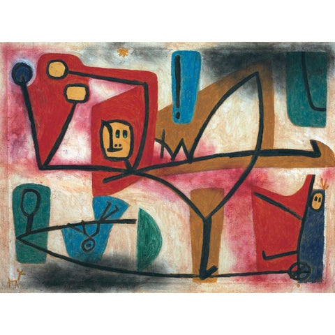 Arrogance Gold Ornate Wood Framed Art Print with Double Matting by Klee, Paul