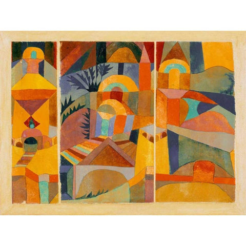 Temple Gardens  Black Modern Wood Framed Art Print by Klee,Paul