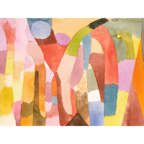 Movement of Vaulted Chambers  Black Modern Wood Framed Art Print by Klee, Paul