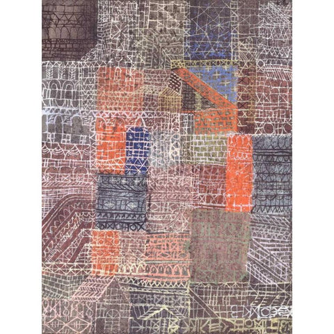 Structural II Black Modern Wood Framed Art Print by Klee, Paul