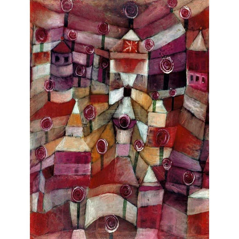 Rose Garden Black Modern Wood Framed Art Print by Klee, Paul