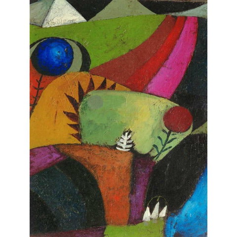 Three white bluebells White Modern Wood Framed Art Print by Klee , Paul