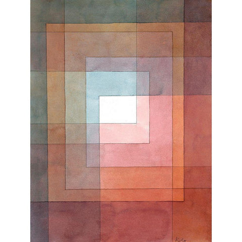 White Framed Polyphonically Gold Ornate Wood Framed Art Print with Double Matting by Paul, Klee