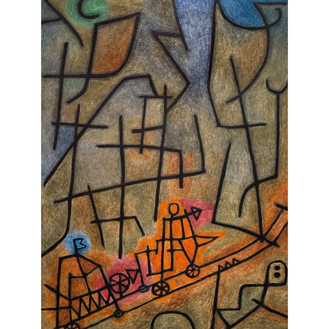 Conquest of the Mountain White Modern Wood Framed Art Print by Paul, Klee