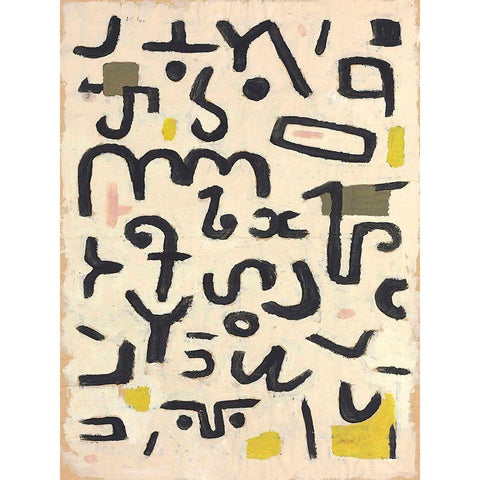 Law Black Modern Wood Framed Art Print with Double Matting by Paul, Klee