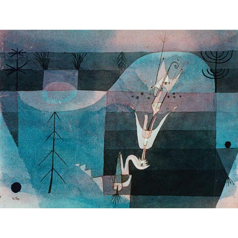 Wallflower (detail) Black Modern Wood Framed Art Print with Double Matting by Klee, Paul