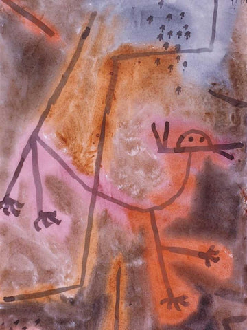 Animal (detail) Black Ornate Wood Framed Art Print with Double Matting by Klee, Paul