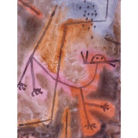 Animal (detail) Black Modern Wood Framed Art Print by Klee, Paul