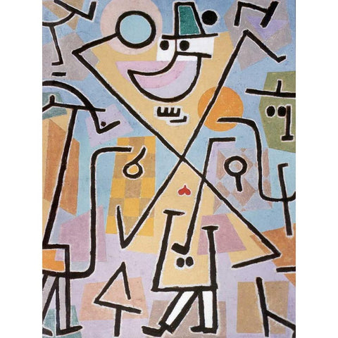 Caprice in February Black Modern Wood Framed Art Print with Double Matting by Klee, Paul