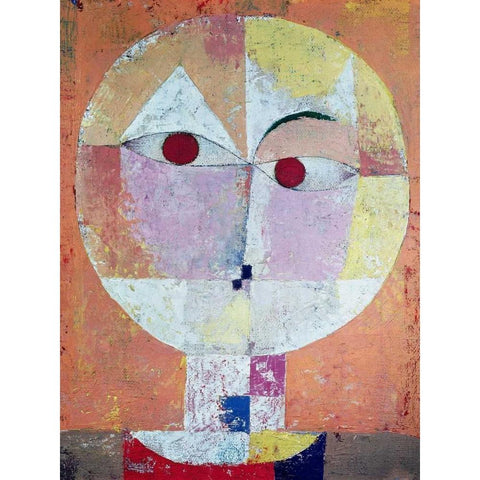 Senecio (detail) White Modern Wood Framed Art Print by Klee, Paul