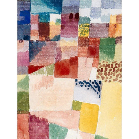 Motif from Hammamet Black Modern Wood Framed Art Print with Double Matting by Klee, Paul