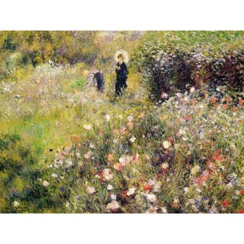 Summer Landscape Black Modern Wood Framed Art Print with Double Matting by Renoir, Pierre-Auguste
