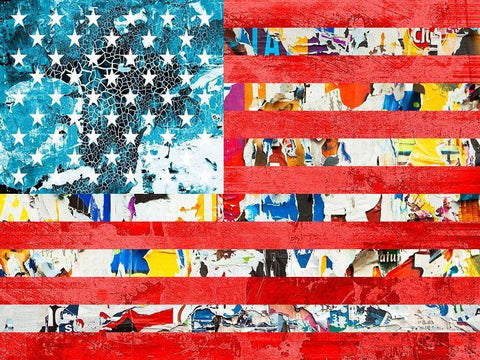 United States of Pop Black Ornate Wood Framed Art Print with Double Matting by Simon, Pat