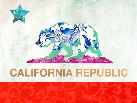 California Pop White Modern Wood Framed Art Print with Double Matting by Simon, Pat