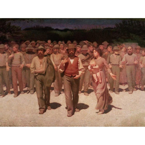 Il Quarto Stato White Modern Wood Framed Art Print by Pellizza da Volpedo, Giuseppe