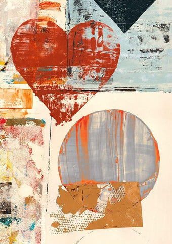 Pop Love #3 (detail-Heart) Black Ornate Wood Framed Art Print with Double Matting by Winkel, Peter