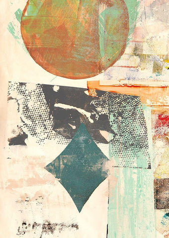 Pop Love #3 (detail-Moon) White Modern Wood Framed Art Print with Double Matting by Winkel, Peter