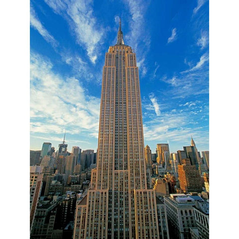 The Empire State Building New York City Black Modern Wood Framed Art Print with Double Matting by Berenholtz, Richard
