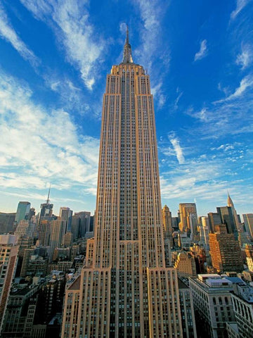 The Empire State Building New York City Black Ornate Wood Framed Art Print with Double Matting by Berenholtz, Richard