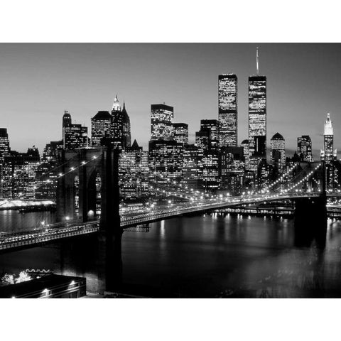 Brooklyn Bridge NYC Black Modern Wood Framed Art Print by Berenholtz, Richard